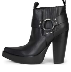 Jeffrey Campbell Engine Black Heeled Moto Ankle Boots